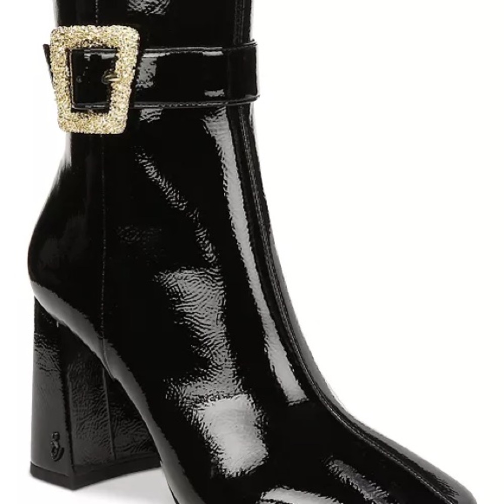 Sam Edelman Black and Gold Luxe Heeled Boots
